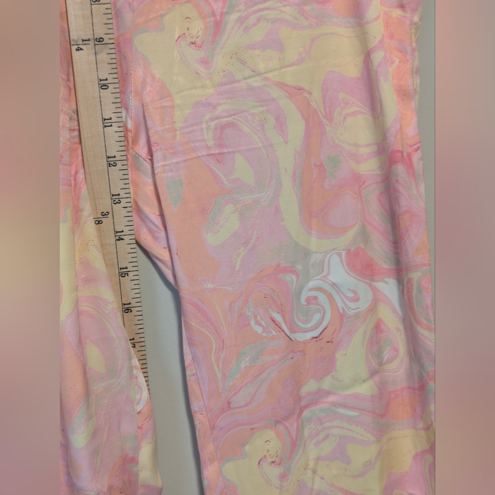 Zara Retro Womens Flare Pants With Flowers & Split Bottom Size Medium New No Tag - Picture 6 of 16
